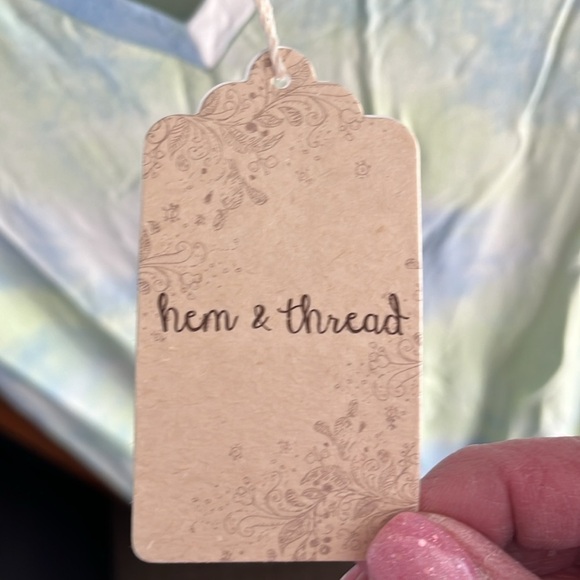 Hem & Thread Women’s Green And Blue Tie Dye T-Shirt Dress Size Medium NWT - Picture 3 of 10